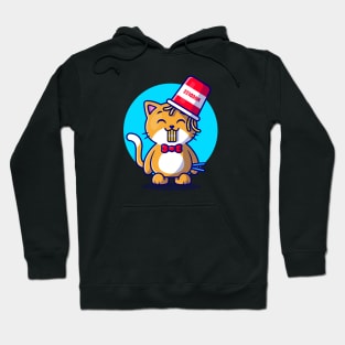 Cute Cat Eating Ramen Noodle With Chopstick Cartoon Hoodie